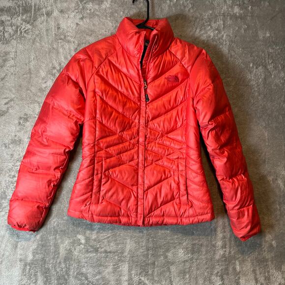 The North Face Sz S Aconcagua 550 Fill Down Jacket Rambutan Pink Orange Women's - Picture 1 of 10